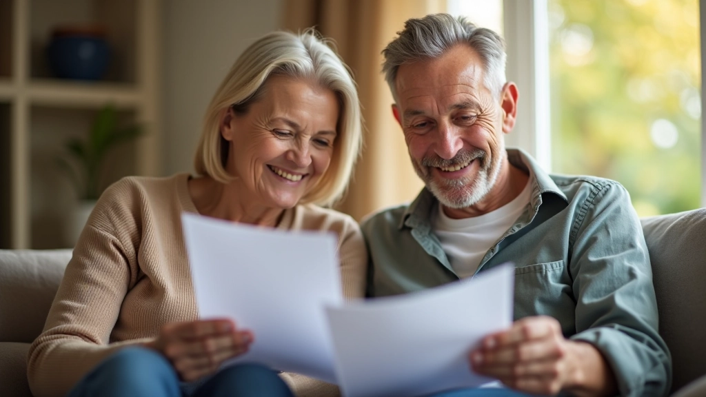 Älter werdendes Paar plant gemeinsam ihre Altersvorsorge
